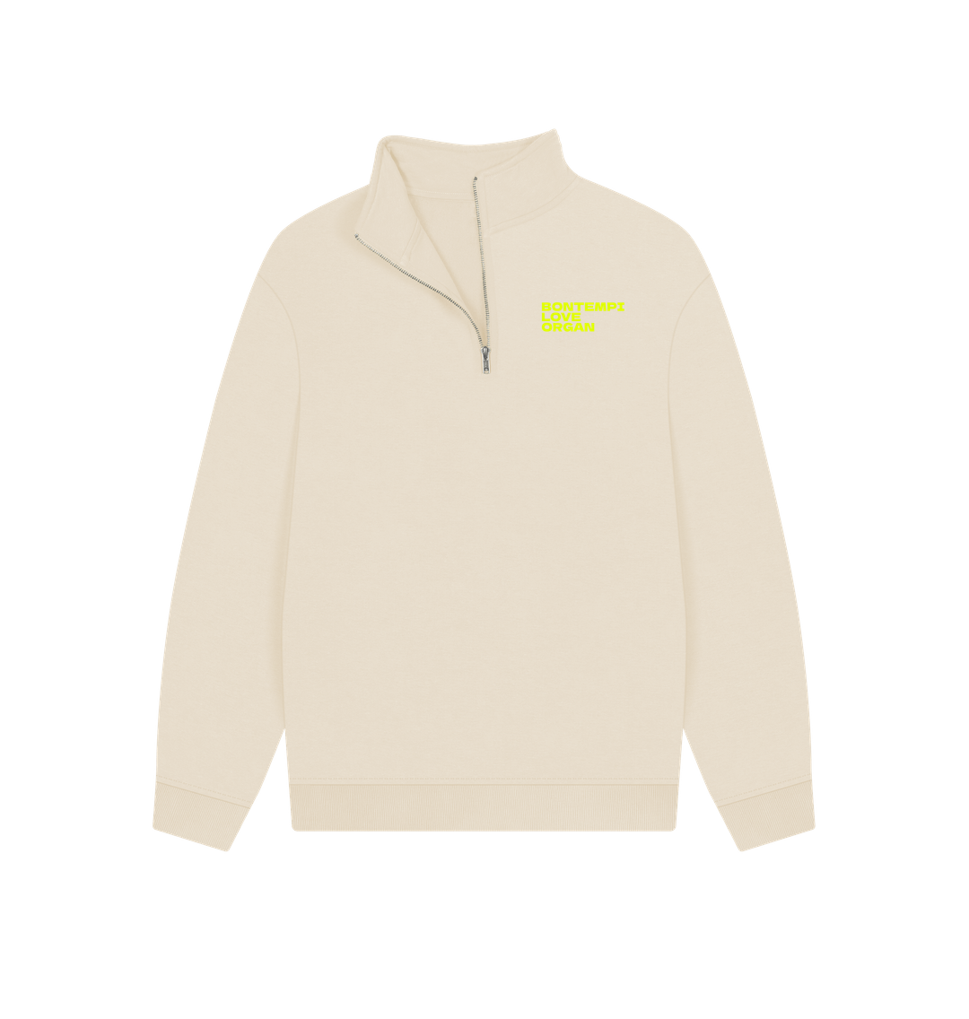 Oat Bontempi Love Organ Unisex Quarter Zip Sweatshirt with pocket logo