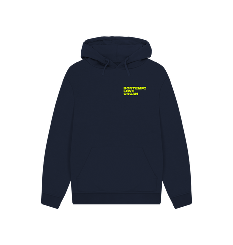 Navy Bontempi Love Organ Unisex Hoodie with pocket logo