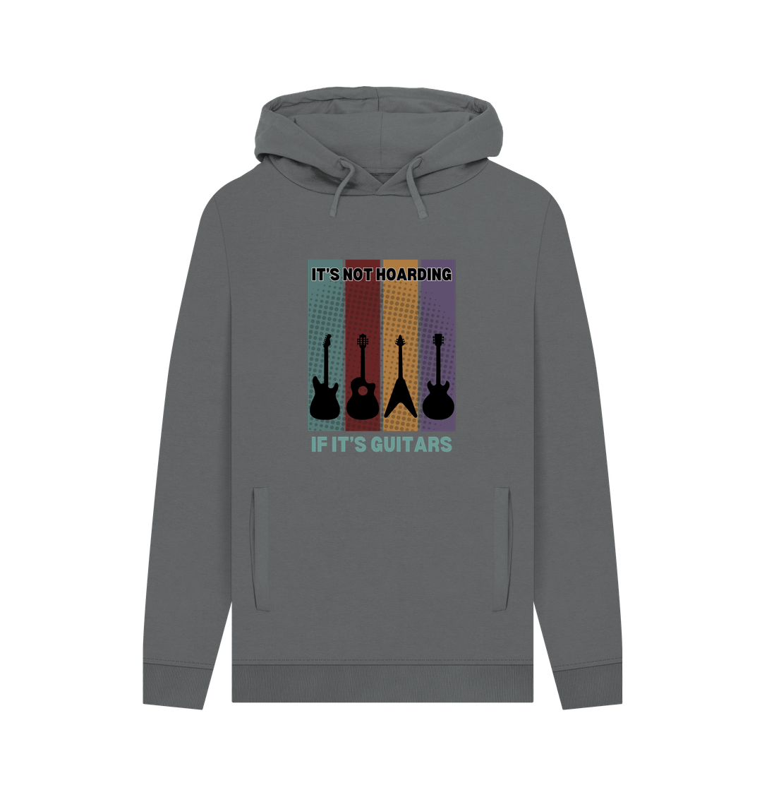 Slate Grey \"It's Not Hoarding If It's Guitars\" Guitarist Mens Hoodie
