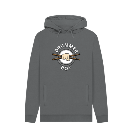 Slate Grey \"Drummer Boy Mens Pullover Hoodie