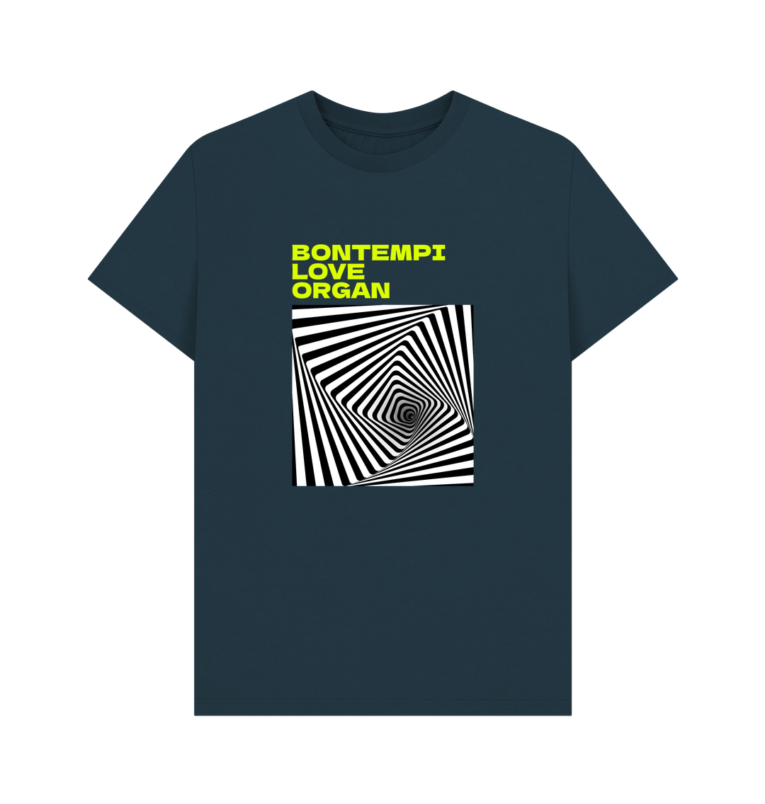 Denim Blue Bontempi Love Organ Green & Black Graphic Mens T-Shirt