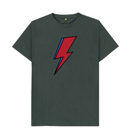 Dark Grey David Bowie Lightning Bolt Mens T-Shirt