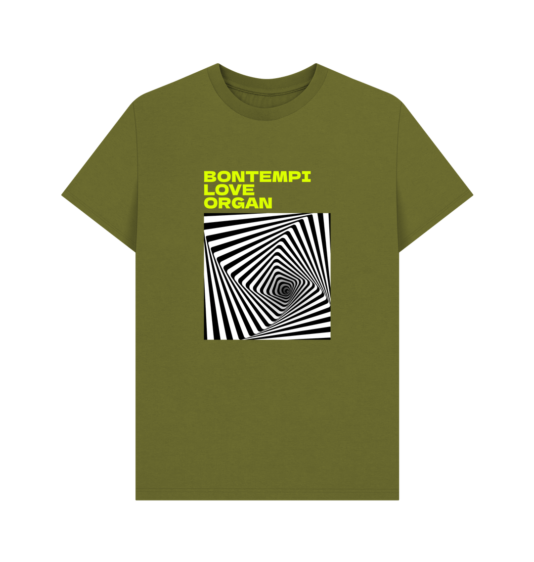 Moss Green Bontempi Love Organ Green & Black Graphic Mens T-Shirt