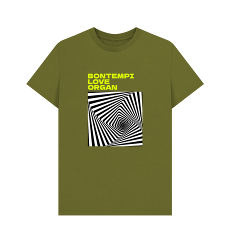 Moss Green Bontempi Love Organ Green & Black Graphic Mens T-Shirt