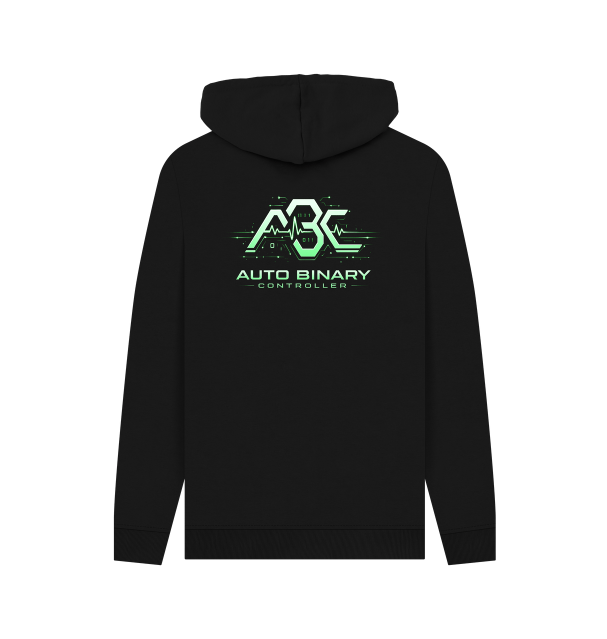 Black Printed Hoody Back