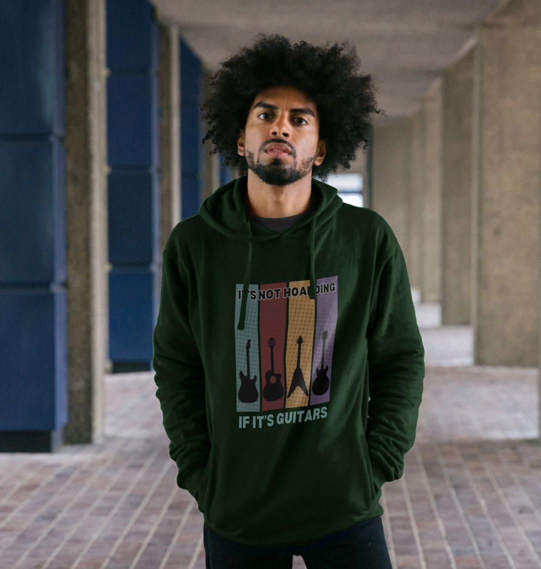 "It's Not Hoarding If It's Guitars" Guitarist Mens Hoodie