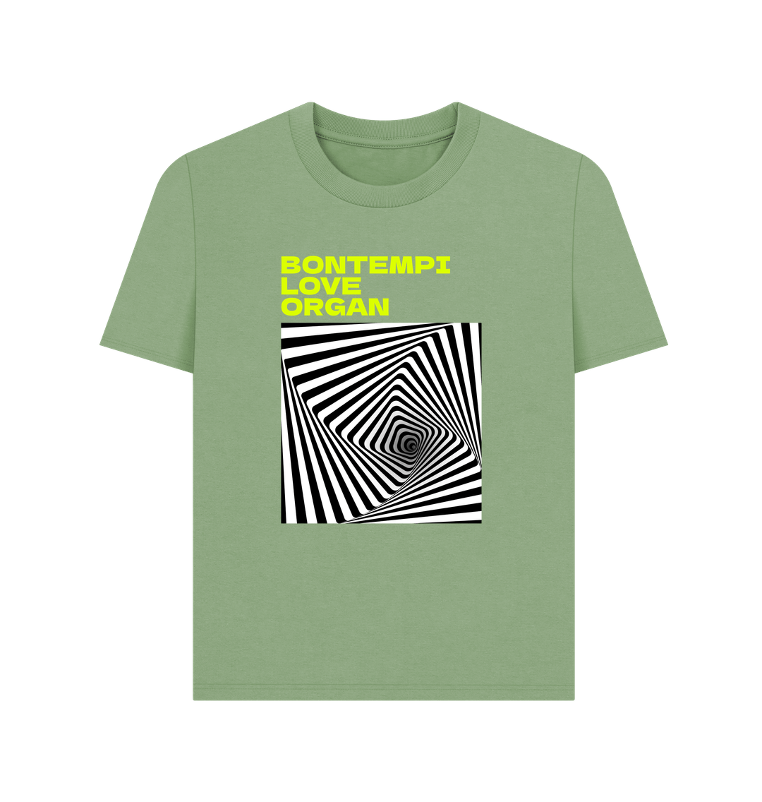 Sage Bontempi Love Organ Green & Black Graphic Womens T-Shirt