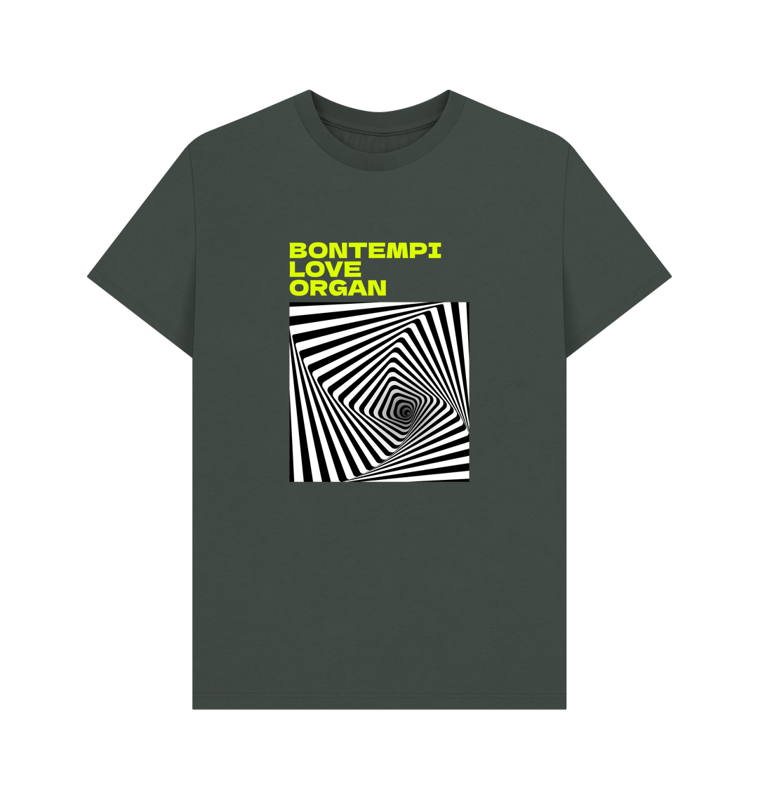 Dark Grey Bontempi Love Organ Green & Black Graphic Mens T-Shirt