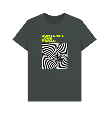 Dark Grey Bontempi Love Organ Green & Black Graphic Mens T-Shirt