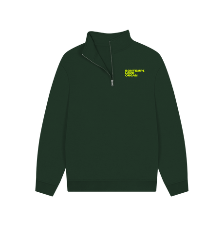 Evergreen Bontempi Love Organ Unisex Quarter Zip Sweatshirt with pocket logo