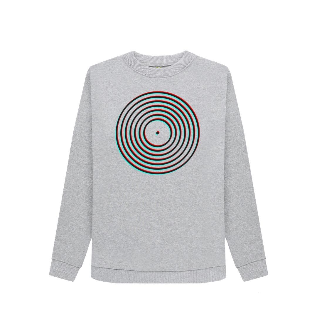 Light Heather Womens Vinyl Record Outline Sweatshirt
