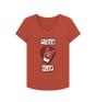Rust \"Pluck Yeah\" Graphic Womens V-Neck T-Shirt