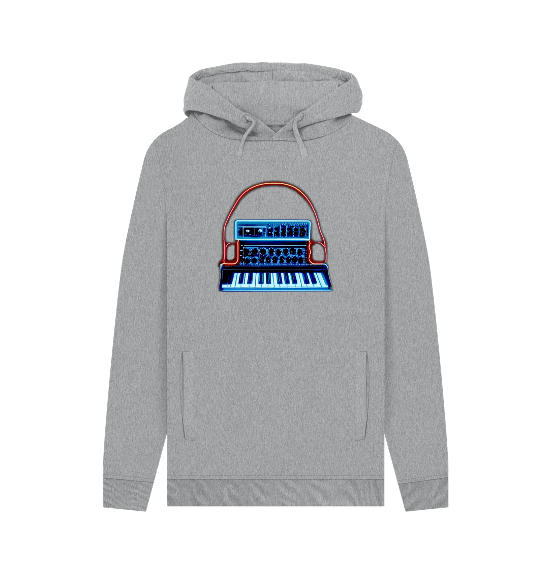 Light Heather Neon Moog Style Synth Mens Hoodie
