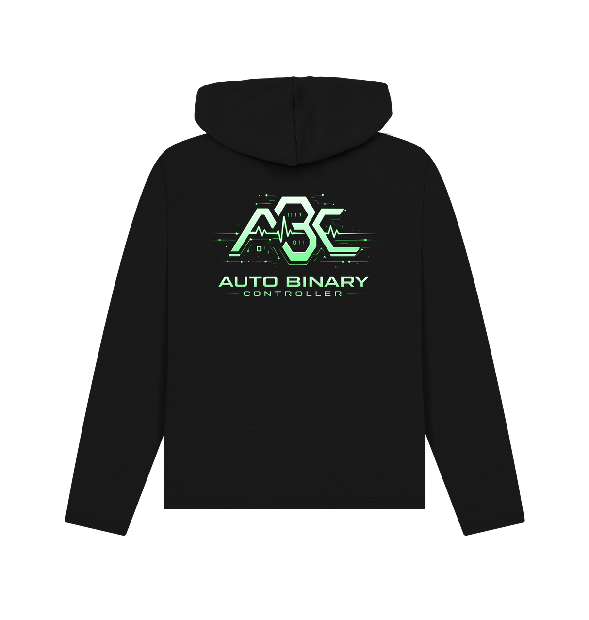 Black Printed Hoody Back