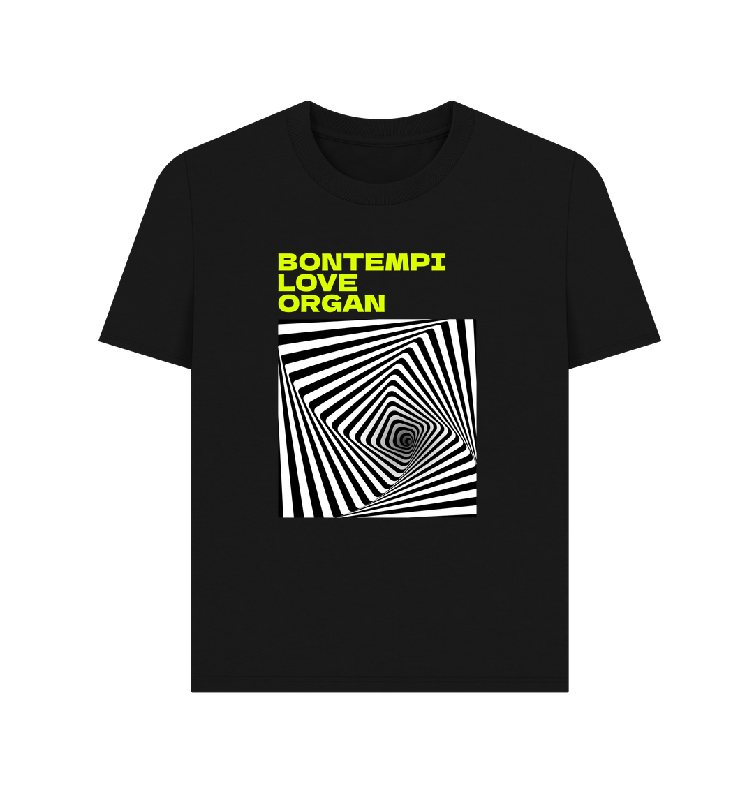 Black Bontempi Love Organ Green & Black Graphic Womens T-Shirt