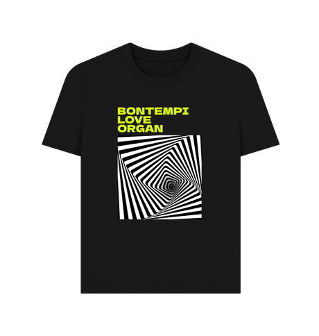 Black Bontempi Love Organ Green & Black Graphic Womens T-Shirt