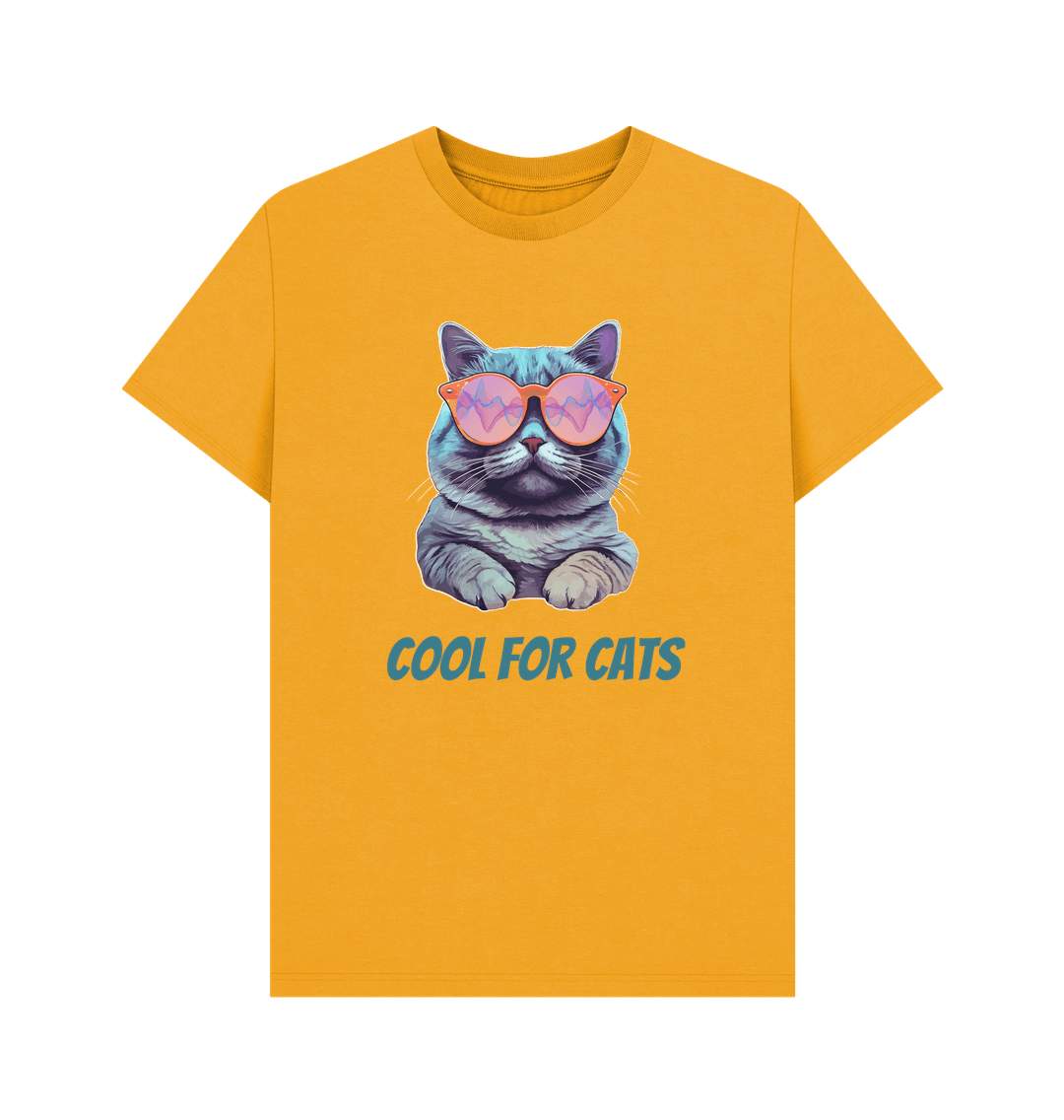 Mustard \"Cool For Cats\" Graphic Mens T-Shirt