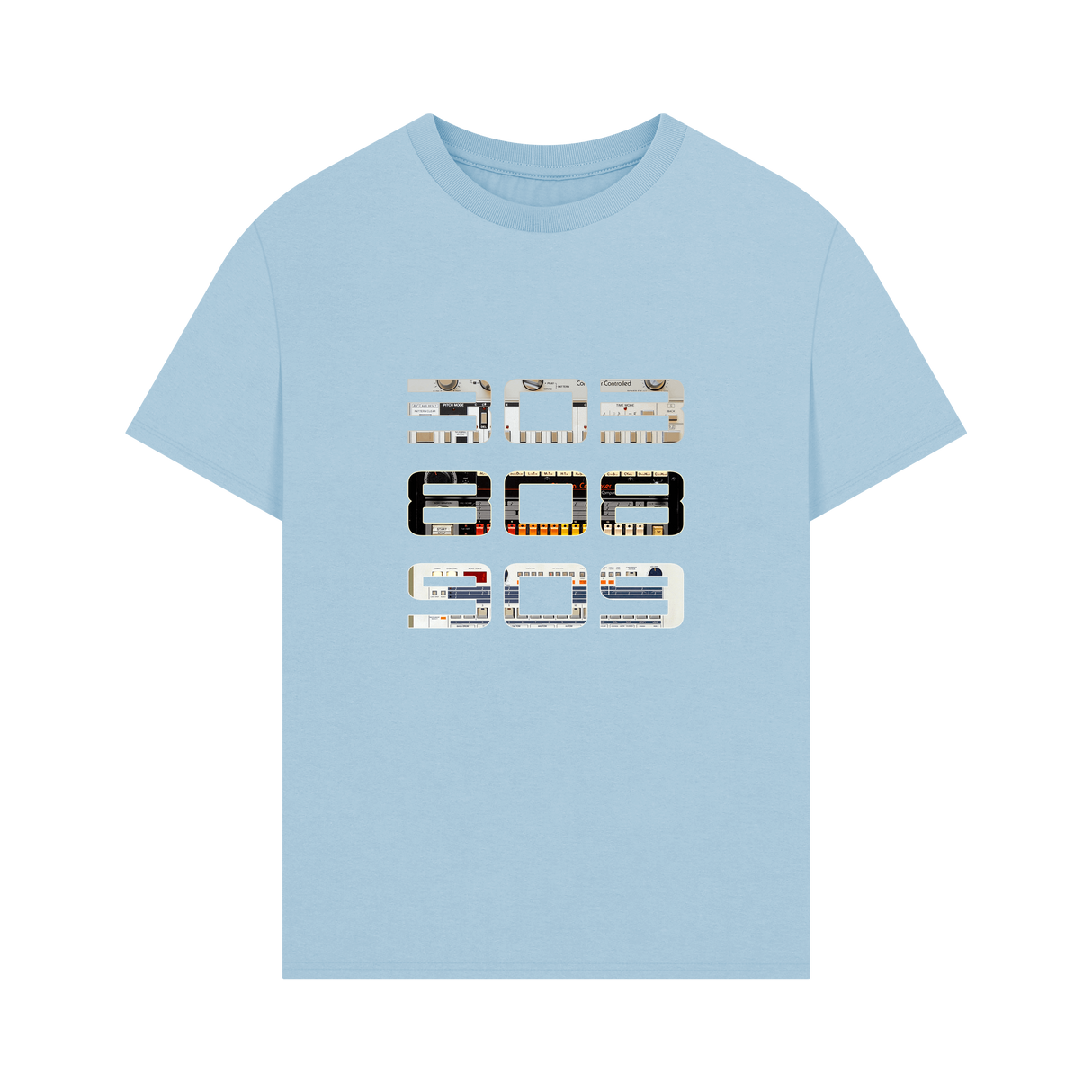 Milky Blue Printed T-shirt Front