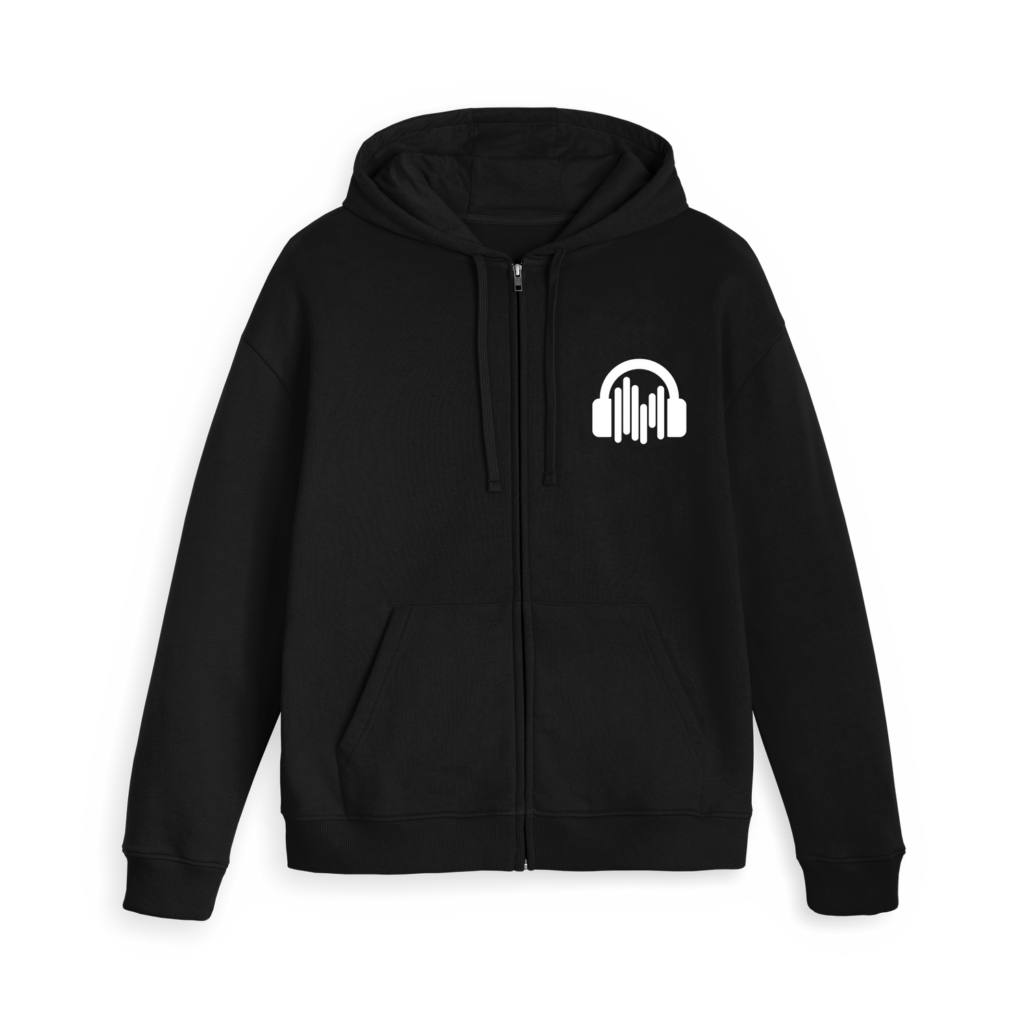 Black Zip hoody Front