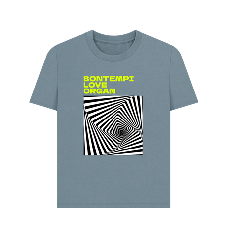 Stone Blue Bontempi Love Organ Green & Black Graphic Womens T-Shirt