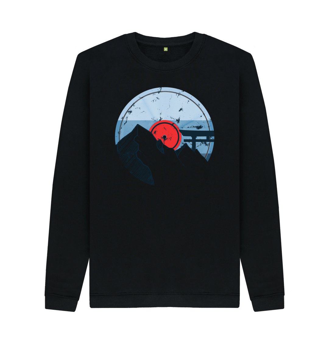 Black Printed Sweater Front