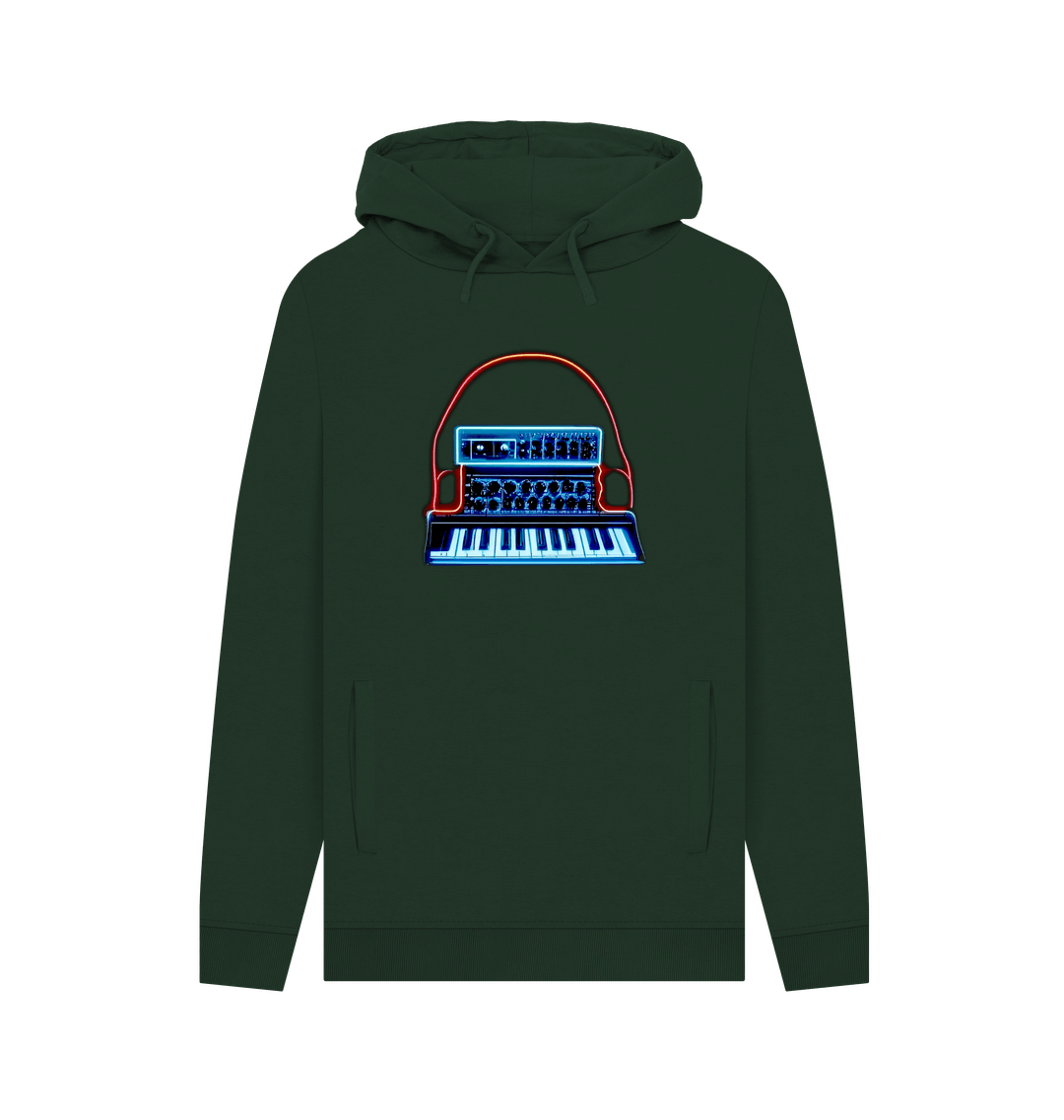 Evergreen Neon Moog Style Synth Mens Hoodie