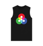 Black Colour Blend Vinyl Record Graphic Mens Vest