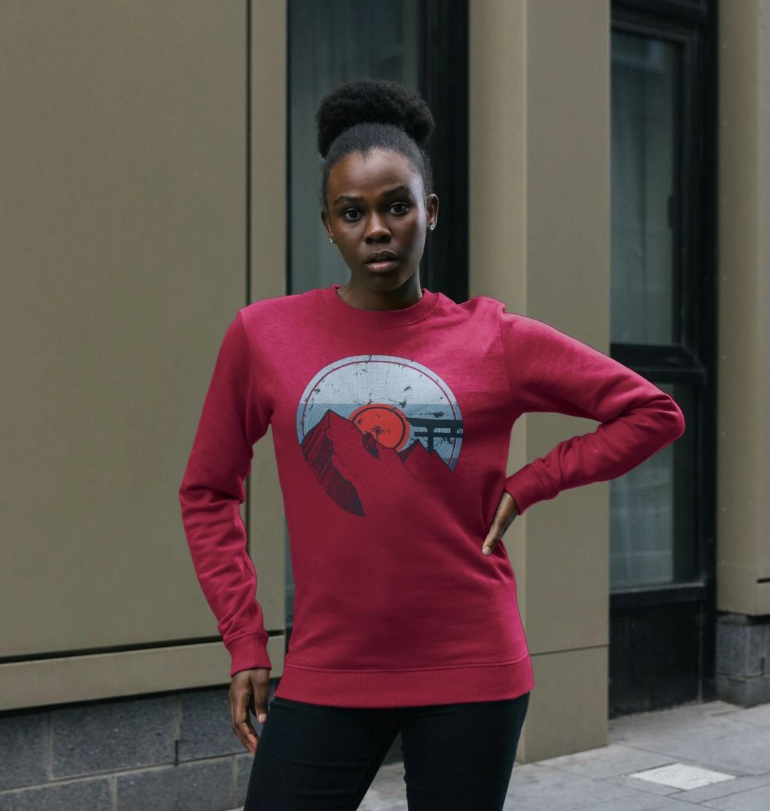 Womens Vinyl Record Mountain Sweatshirt
