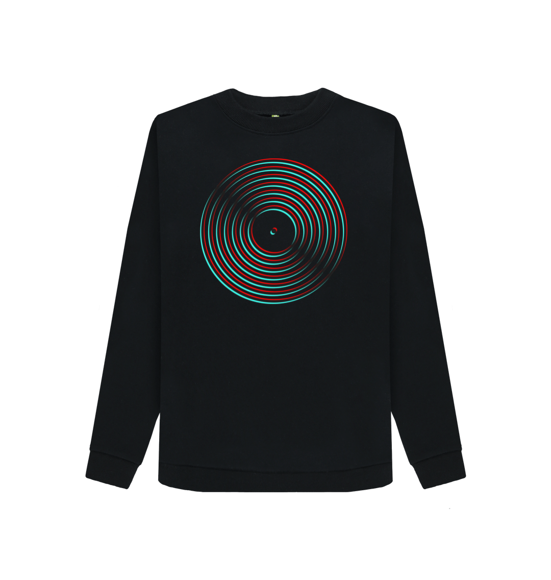 Black Printed Sweater Front