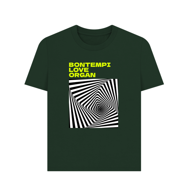 Evergreen Bontempi Love Organ Green & Black Graphic Womens T-Shirt
