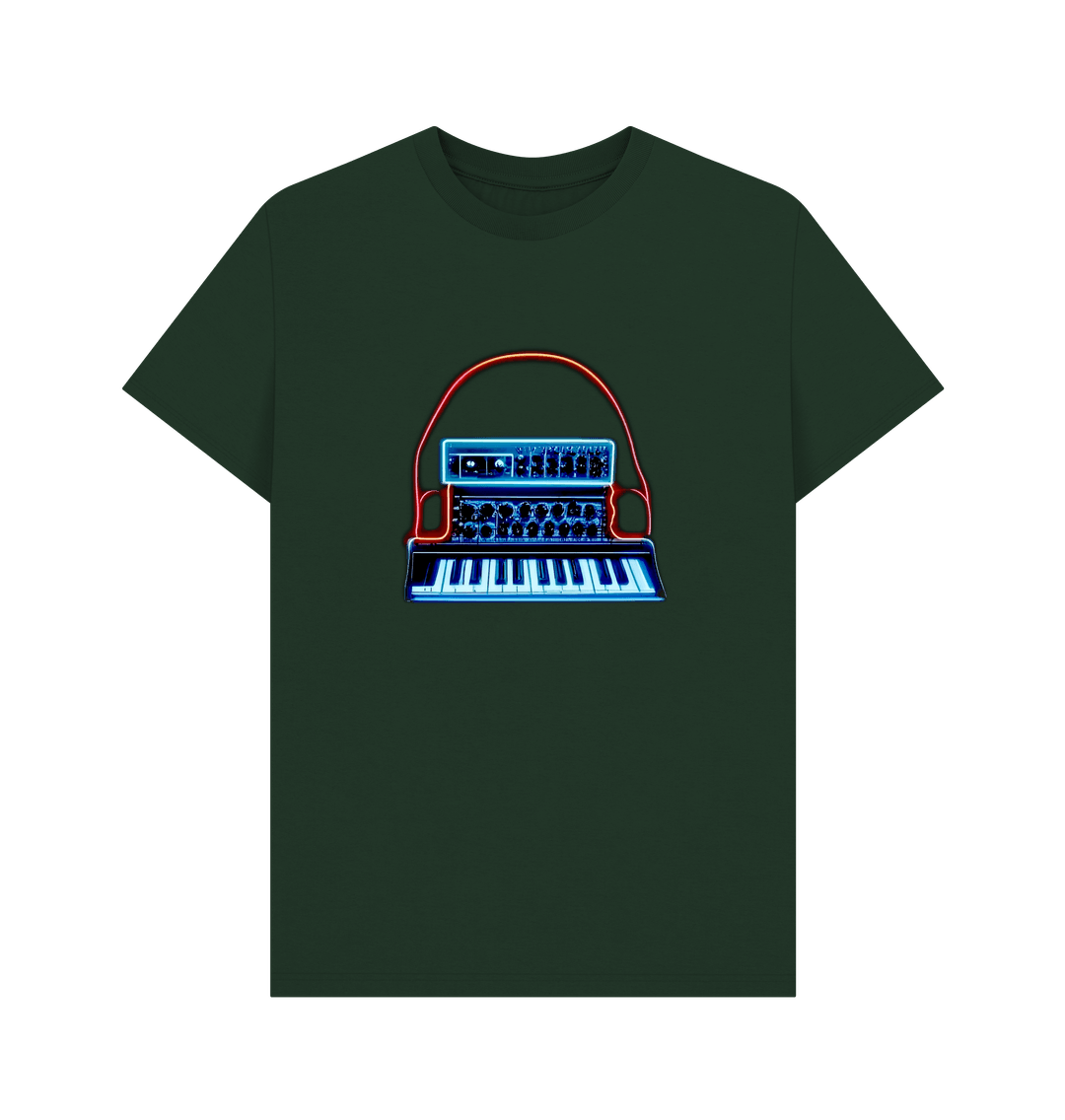 Evergreen Neon Moog Style Synth Mens T-Shirt