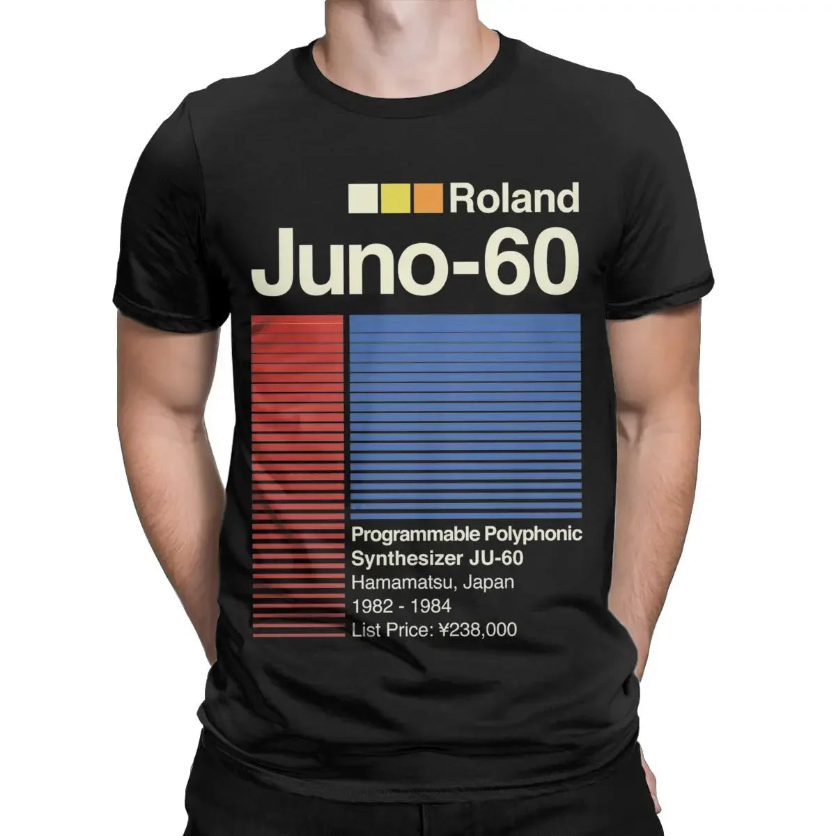 Roland Juno 60 Synthesiser Horizontal Logo T-Shirt
