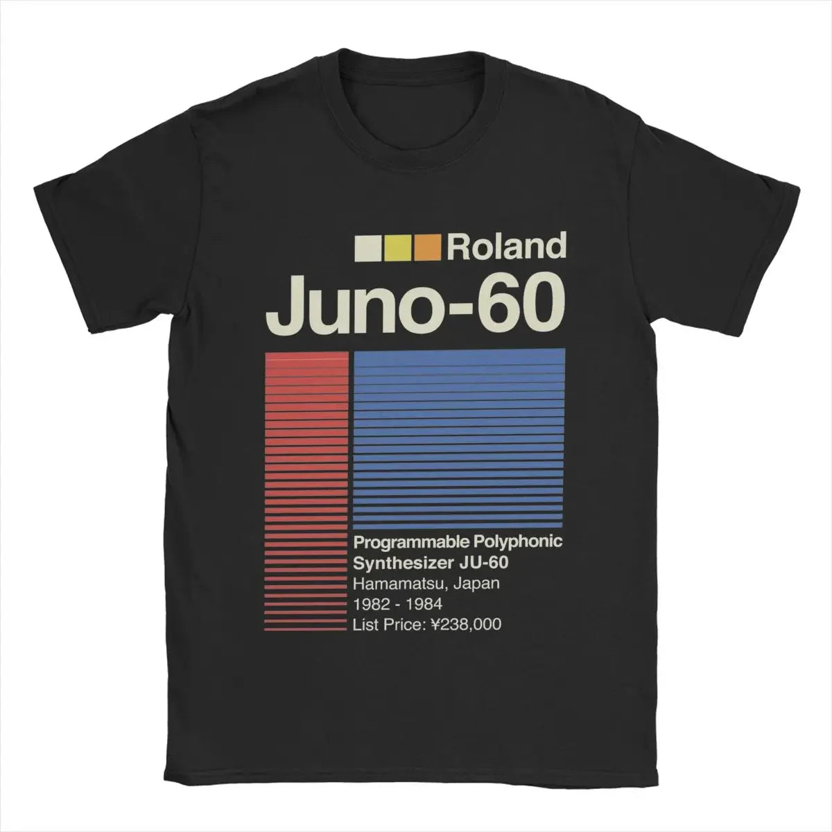 Roland Juno 60 Synthesiser Horizontal Logo T-Shirt