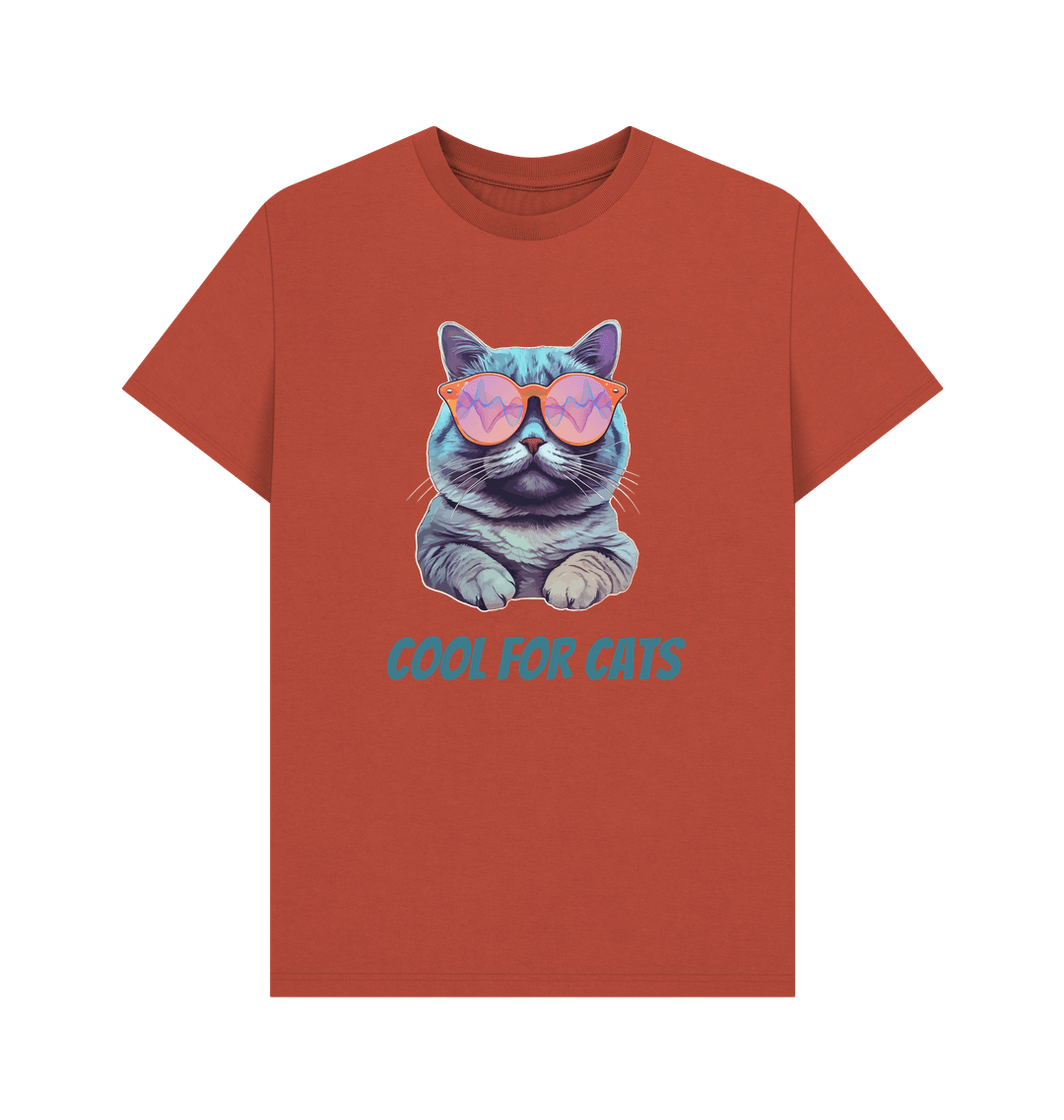 Rust \"Cool For Cats\" Graphic Mens T-Shirt