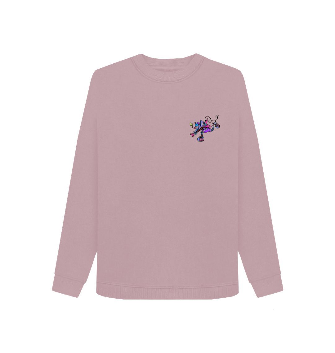 Mauve Womens Cartoon Character Flying V Sweater