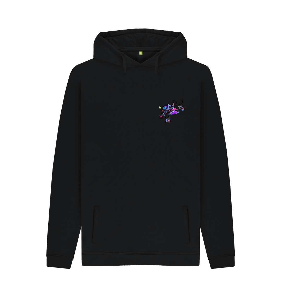 Black Printed Hoody Front
