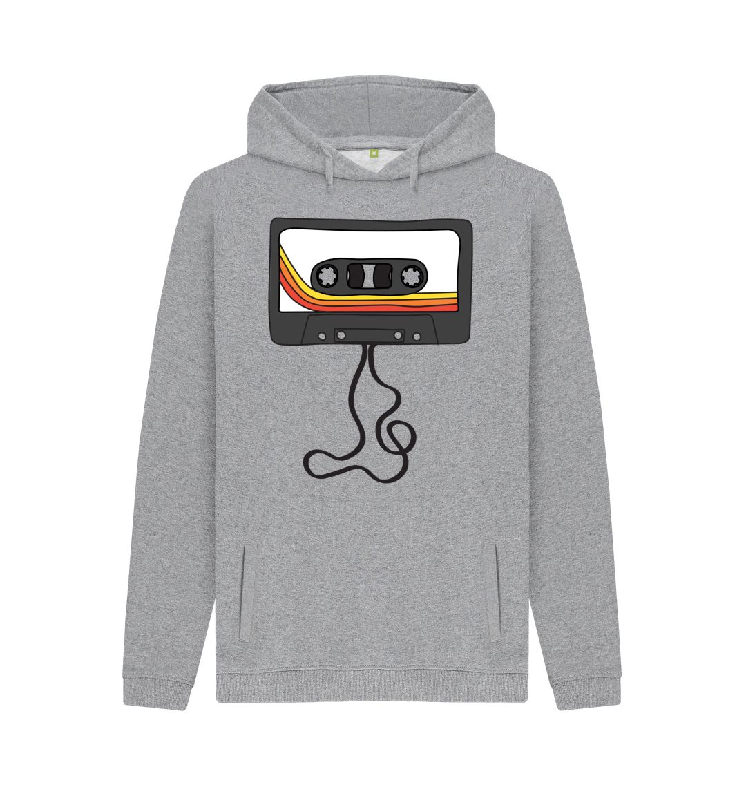 Light Heather Mens Unwound Cassette Graphic Hoodie