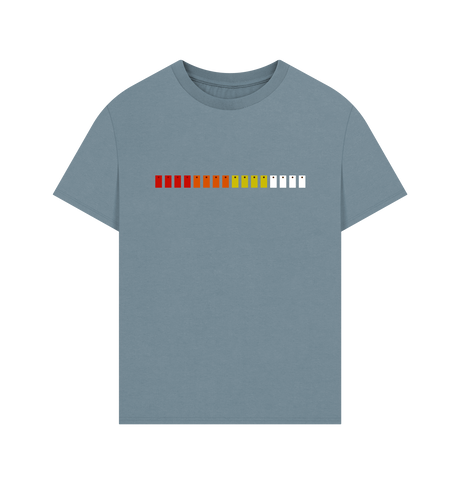 Stone Blue Printed T-shirt Front