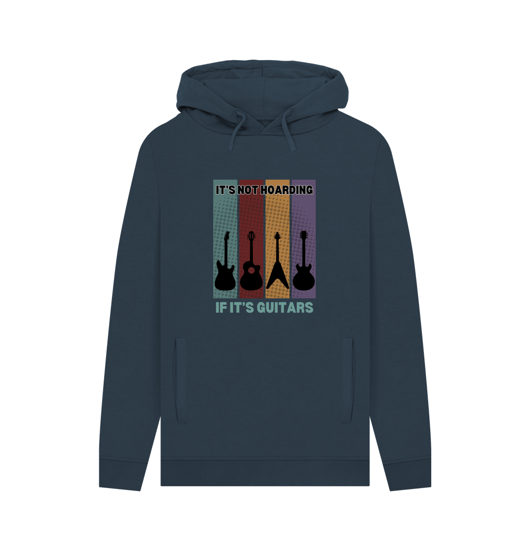 Navy \"It's Not Hoarding If It's Guitars\" Guitarist Mens Hoodie