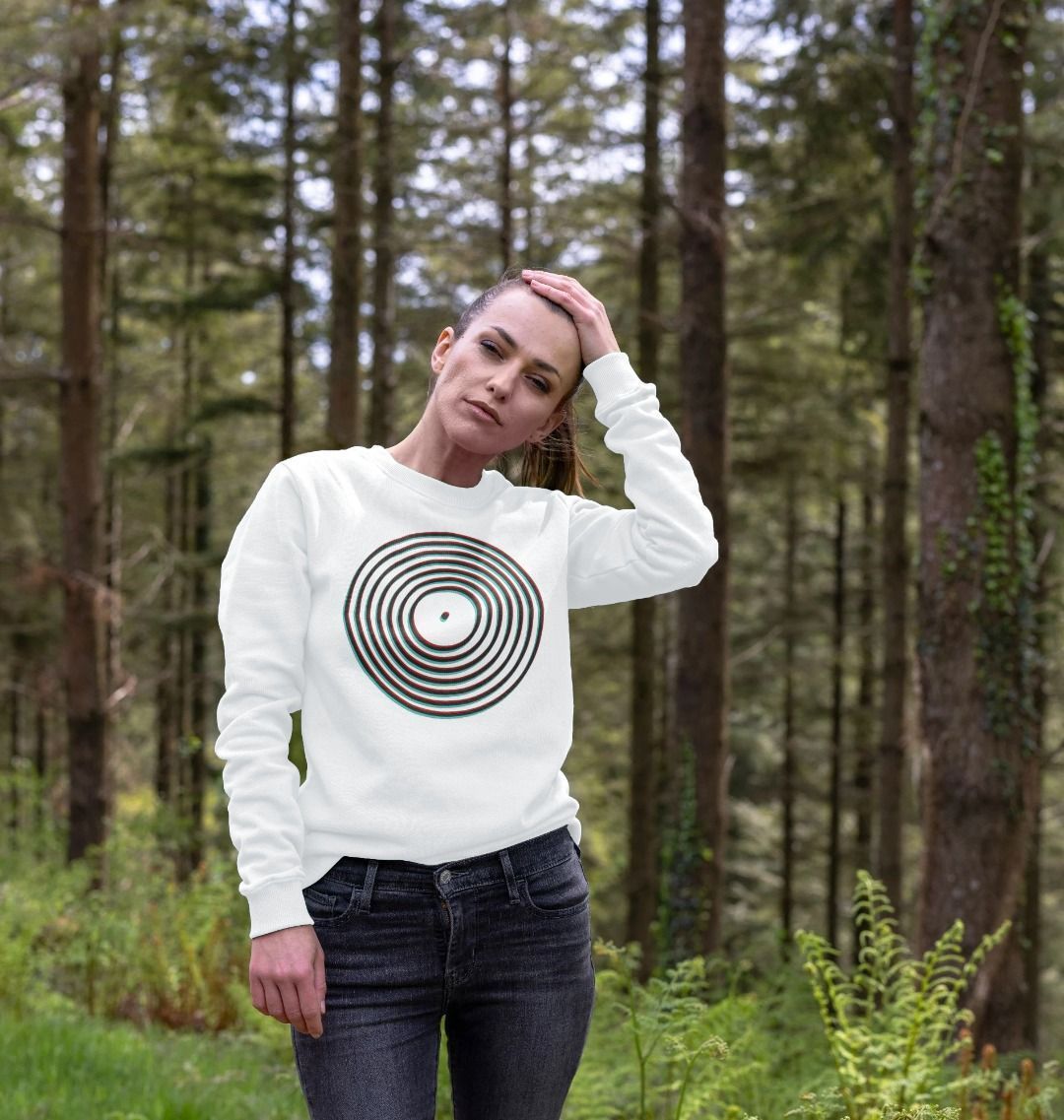 Womens Vinyl Record Outline Sweatshirt