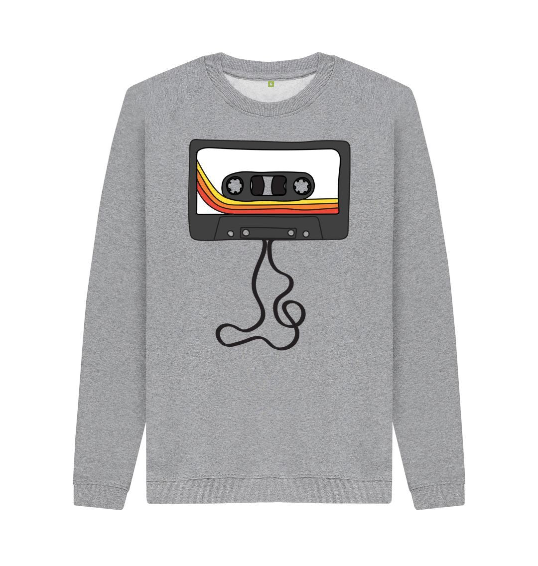 Light Heather Mens Unwound Cassette Graphic Sweatshirt