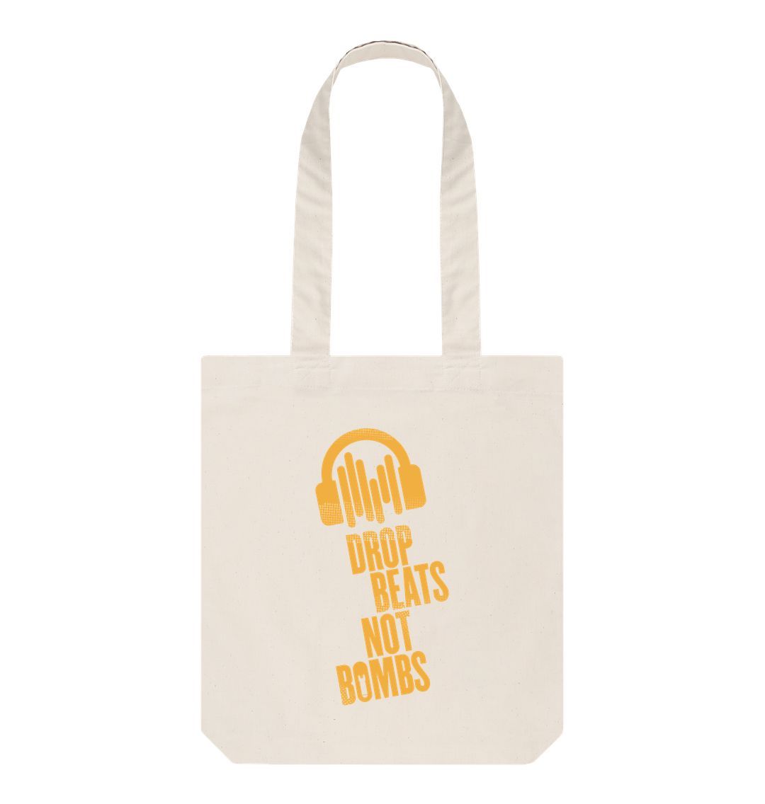 Natural Drop Beats Not Bombs Sound Shirts Yellow Logo Shopper Bag