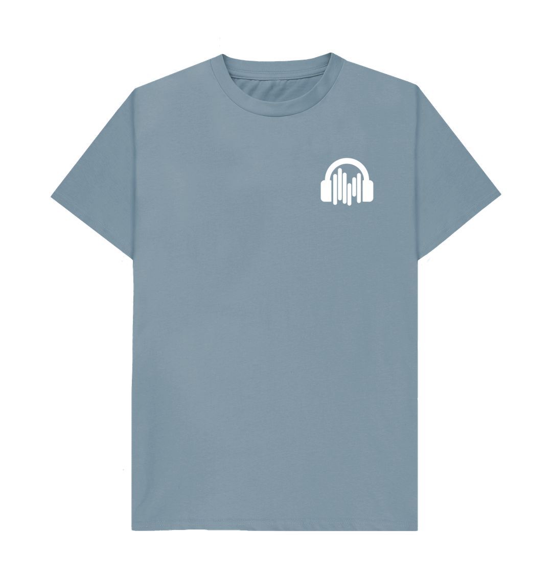 Stone Blue White SoundShirts Logo T-Shirt w\/ pocket style print