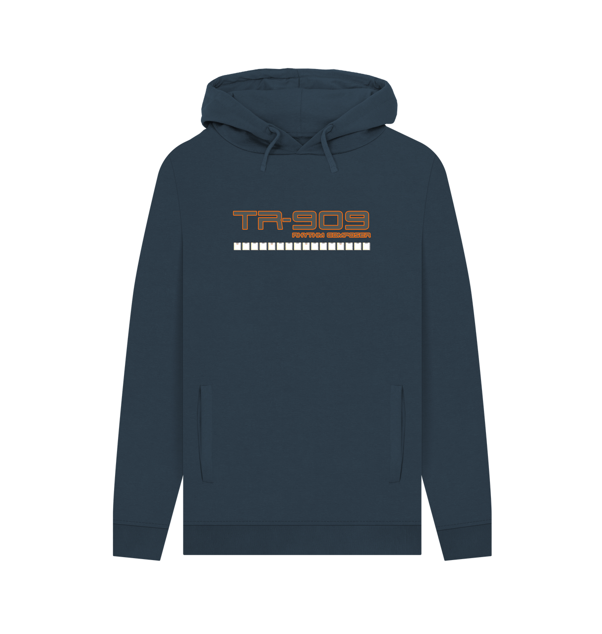 Navy Printed Hoody Front