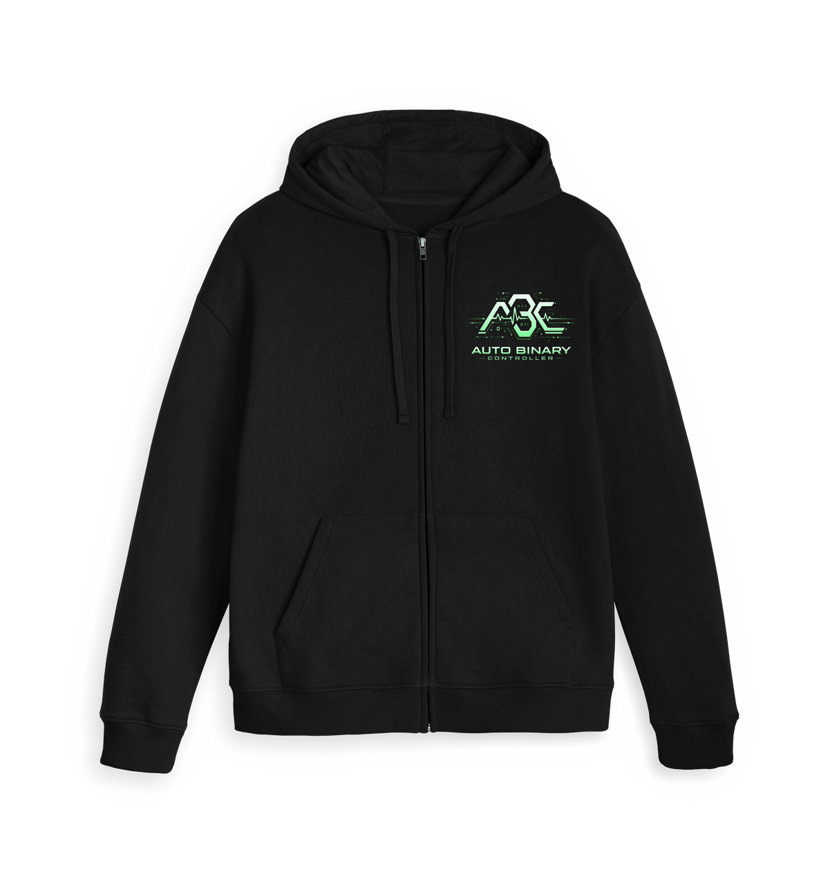 Black Zip hoody Front