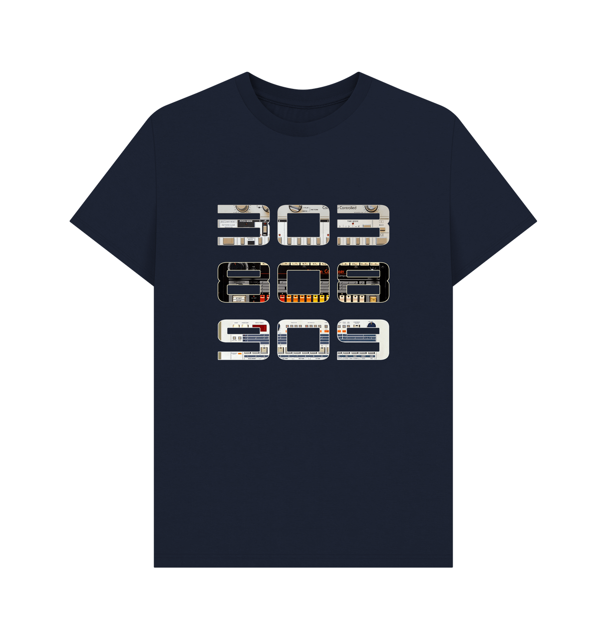Navy Blue Printed T-shirt Front