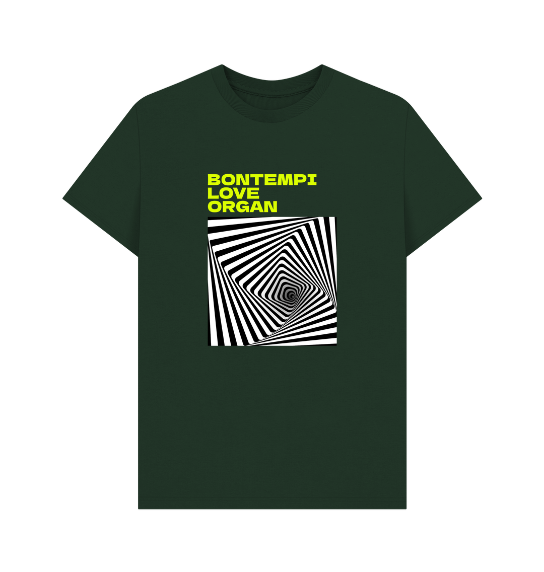 Evergreen Bontempi Love Organ Green & Black Graphic Mens T-Shirt