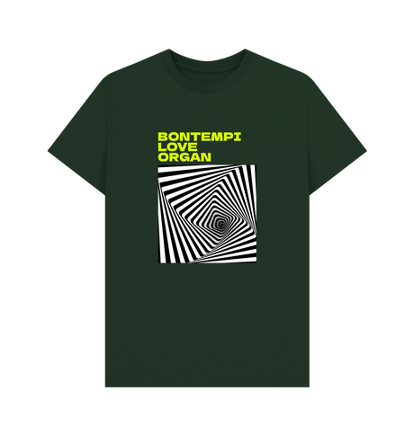 Evergreen Bontempi Love Organ Green & Black Graphic Mens T-Shirt