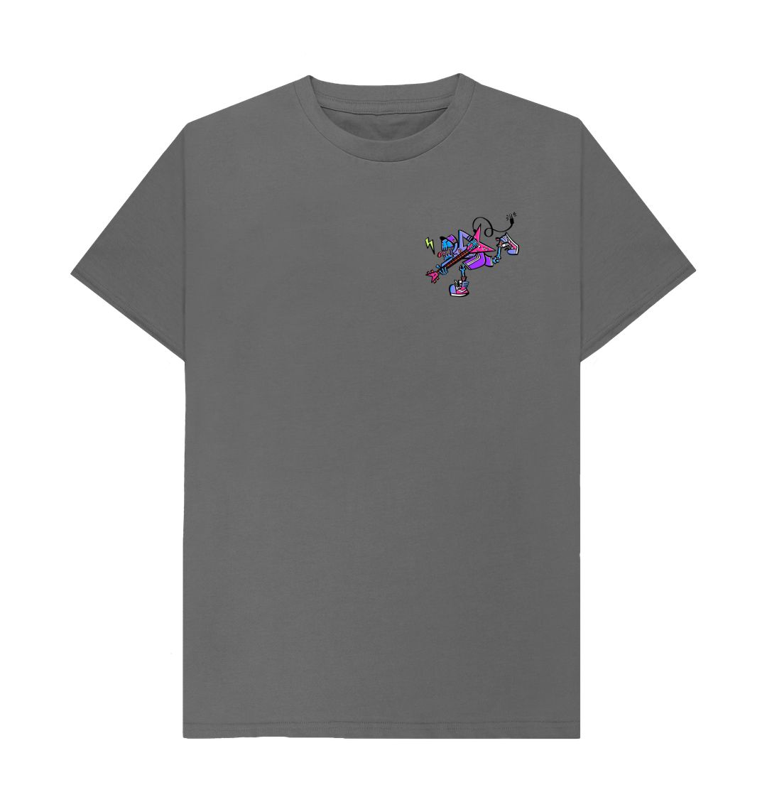 Slate Grey Cartoon Character Flying V T-Shirt