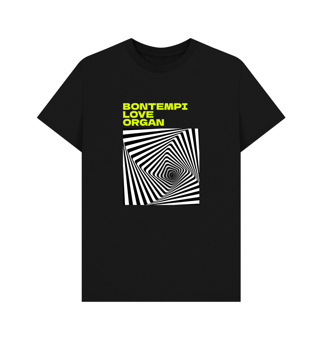 Black Bontempi Love Organ Green & Black Graphic Mens T-Shirt